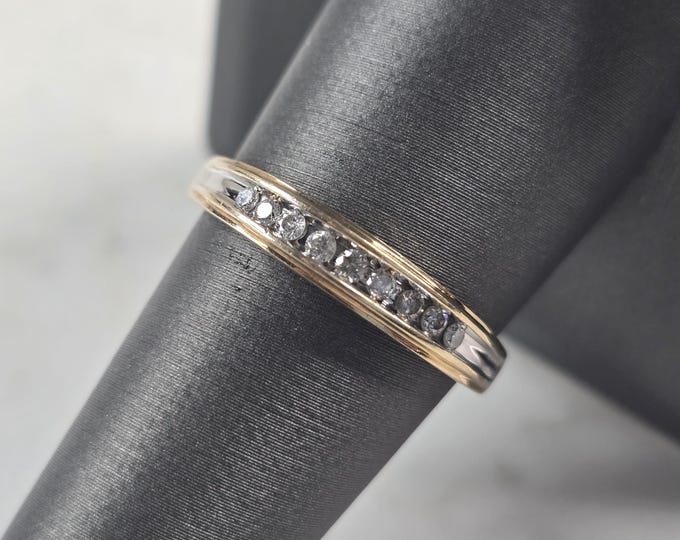 Womens Vintage Estate 10K Yellow Gold Diamond Ring 2.6g #E4610