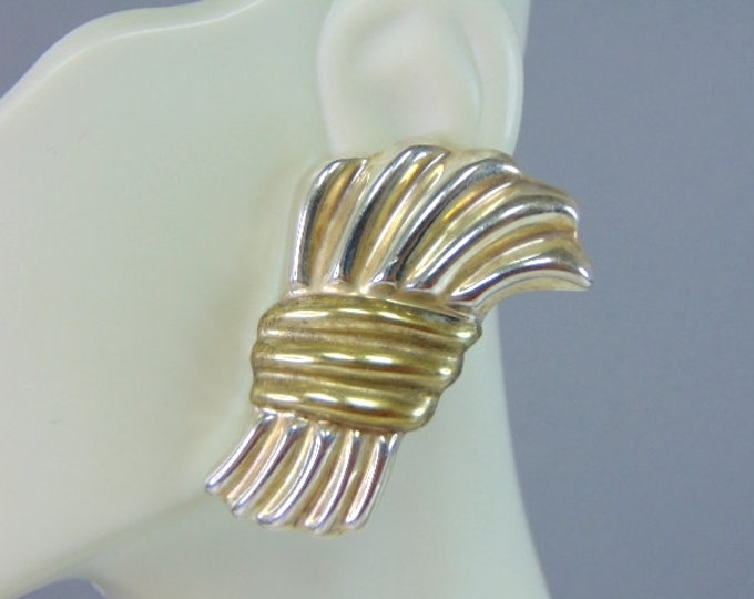 Womens Vintage Estate Sterling Silver Modernist Earrings 17.6g E2049