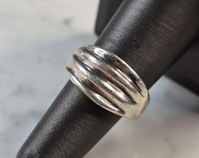 Womens Vintage Estate Sterling Silver Modernist Ring 11.2g E7627