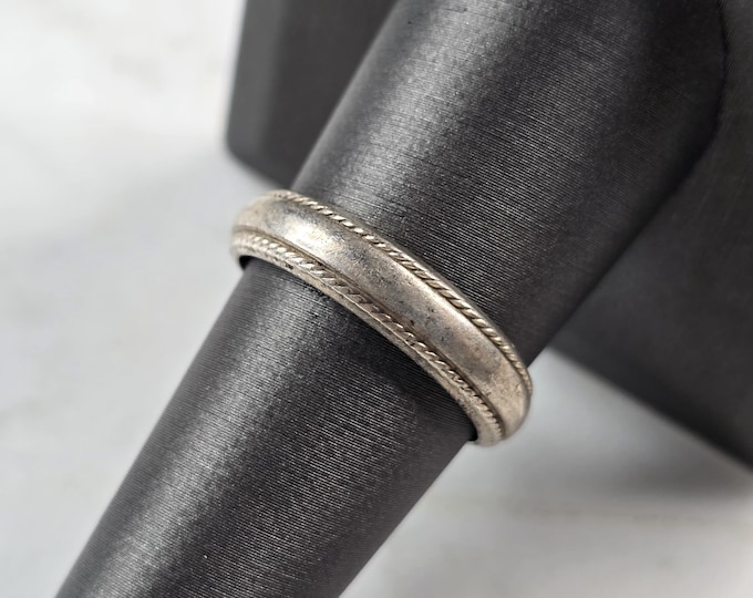 Mens Vintage Estate Sterling Silver Wedding Band Ring 4.4g E4992