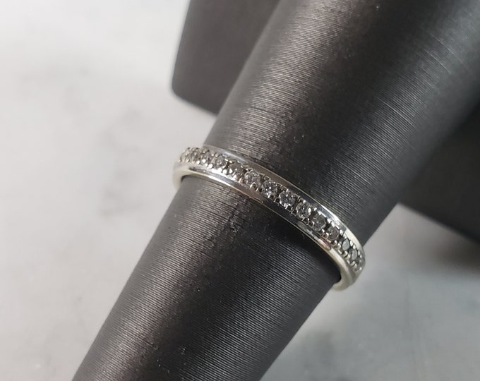 Womens Vintage Estate 10K White Gold Diamond Ring 2.2g #E3271