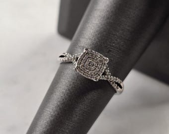 10 kt witgouden diamanten dames vintage Estate, 1,7 g E4502