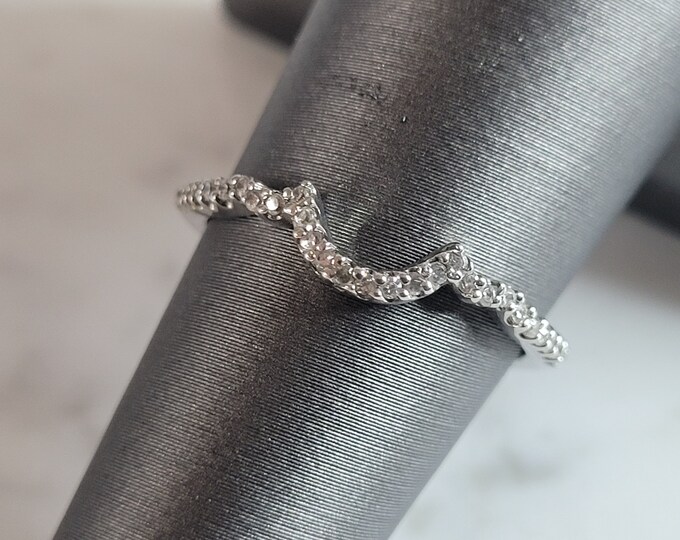 Womens Estate Sterling Silver CZ Spacer Ring 1.0g E1639