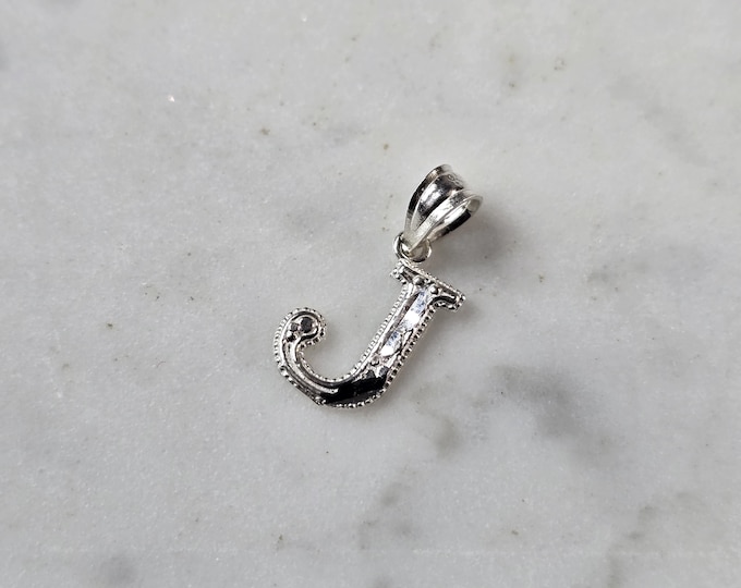 Womens Sterling Silver Initial Letter " J " Pendant 0.3g E4853