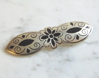 Womens Vintage Estate Sterling Silver Floral Brooch 11.8g E1538