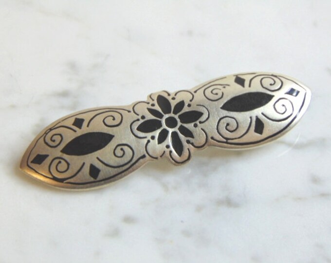 Womens Vintage Estate Sterling Silver Floral Brooch 11.8g E1538