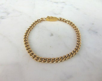 Womens Vintage Estate 18K Yellow Gold Chain Bracelet 16.5g E974
