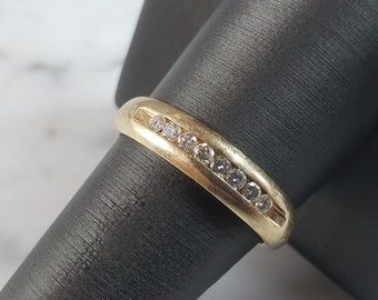 Mens Vintage Estate 14k Yellow Gold Diamond Ring 4.8g  #E1085