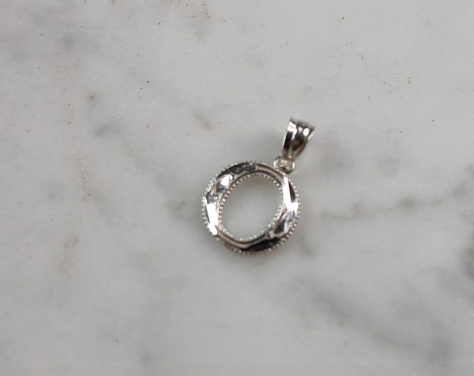 Womens Sterling Silver Initial Letter " O " Pendant 0.3g E6082