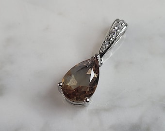 Womens  Estate Sterling Silver Citrine Pendant 2.0g E6119