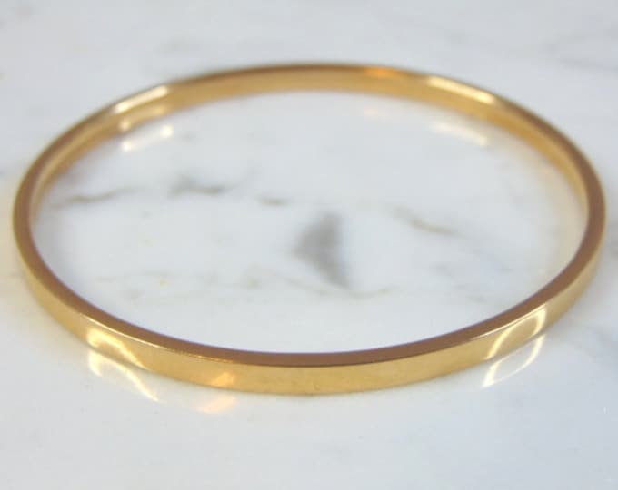 Womens Vintage Estate 18K Yellow Gold Bangle Bracelet 11.1g E3106