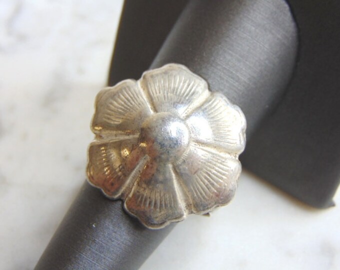 Womens Vintage Estate Sterling Silver Flower Ring 13.7g E4713