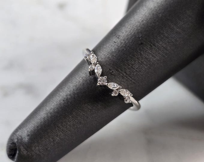 Womens Vintage Estate 14k White Gold Diamond Ring 1.9g E1189