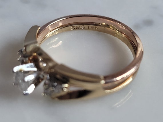 Womens Vintage Estate 14k Yellow & Rose Gold Diam… - image 5