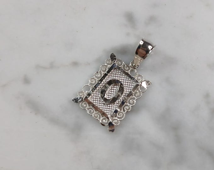 Womens Sterling Silver Initial Letter " O " Pendant 1.0g E4838