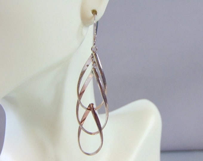 Womens Vintage Estate Sterling Silver Dangle Earrings 5.7g E5083