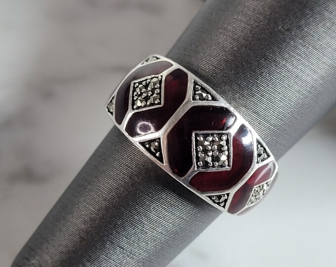Womens Vintage Estate Sterling Silver Modernist Ring 3.7g E6962