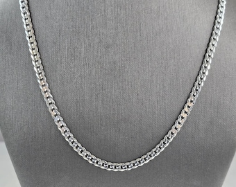 Mens Sterling Silver Italian Chain Link Necklace 11.1g E6266