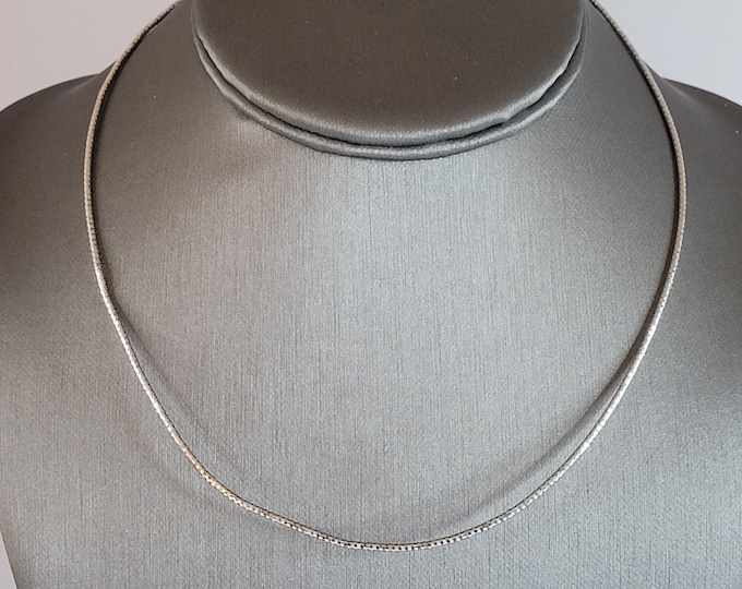 Womens Vintage Estate 14k White Gold Modernist Choker Necklace 5.8g E1300