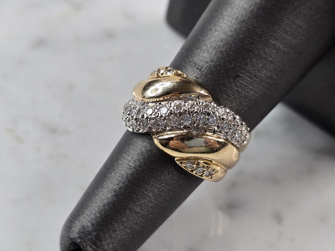 Womens Vintage Estate 14K Yellow Gold Diamond Ring 7.4g E3985 - Etsy