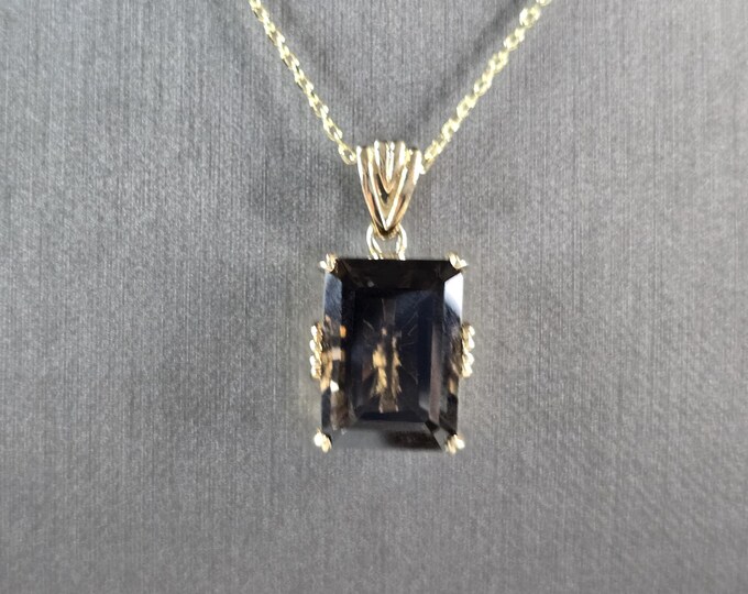 Womens Sterling Silver Gold Tone Modernist Pendant Necklace 8.2g E3478