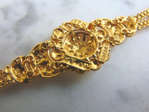 Womens Vintage Estate 22K Yellow Gold Filigree Em… - image 6