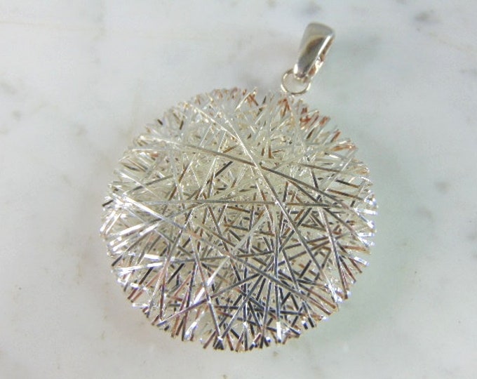 Womens Vintage Estate Sterling Silver Modernist Pendant 15.7g E5656