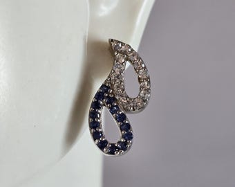Womens Vintage Estate Sterling Silver Deco CZ Stud Earrings 5.0g E1321