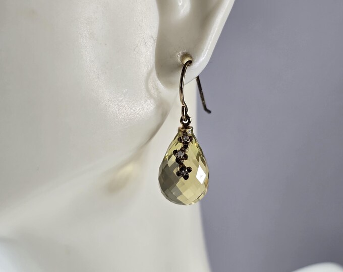 Womens Vintage Estate Sterling Silver Modernist Gold Tone Earrings 4.7g E7978