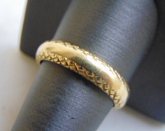Mens Vintage Estate 14k Yellow Gold Wedding Band Ring 7.3g E2552