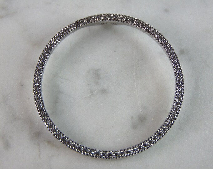 Womens Vintage Estate Sterling Silver CZ Eternity Pendant 2.5g E2556