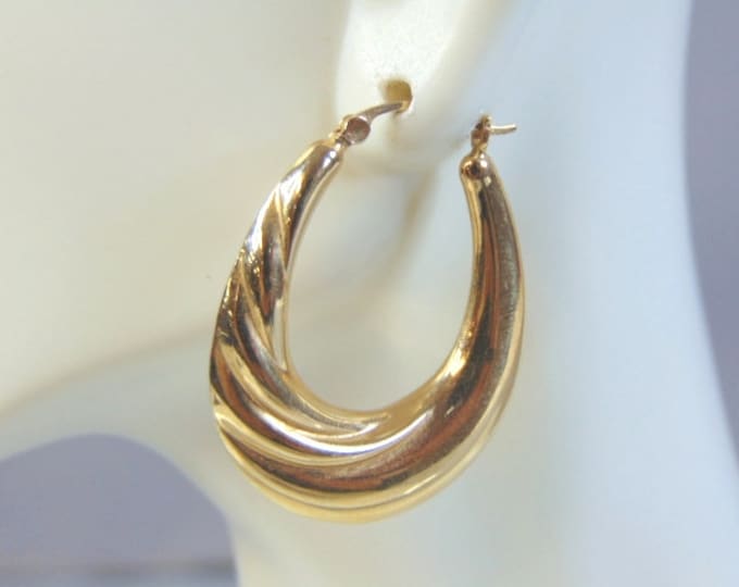 Womens Vintage Estate 14K Yellow Gold Earrings 3.6g E3081