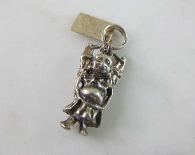 Womens Vintage Estate Sterling Silver Buddha Charm 4g E4374