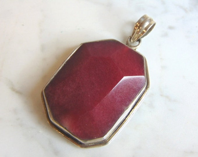 Womens Vintage Estate Sterling Silver Zoisite ? Pendant 28.3g E5821
