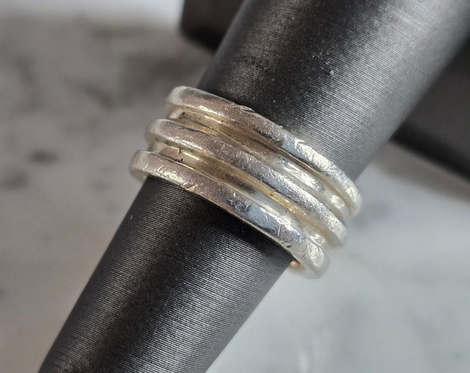 Womens Vintage Estate Sterling Silver Modernist Ring 9.7g E7131