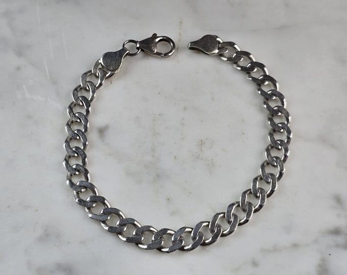 Womens Vintage Estate Sterling Silver Chain Link Bracelet 9.8g E1164