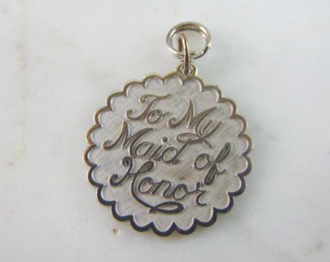 Womens Vintage Estate Sterling Silver Maid of Honor Charm 3.9g E4369