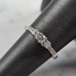 Womens Vintage Estate 14K White Gold Diamond Ring 2.7g #E3506