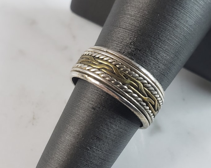 Womens Vintage Estate Sterling Silver Fidget Ring 4.6g E6138