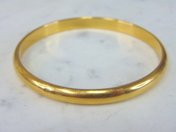 Womens Vintage Estate 21k Yellow Gold Bangle Brac… - image 1