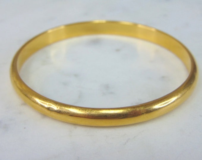 Womens Vintage Estate 21k Yellow Gold Bangle Bracelet 11g E5011