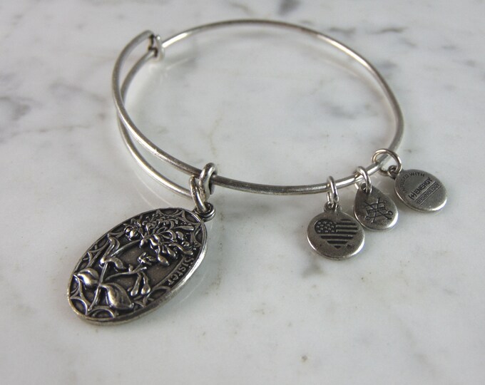Womens Vintage Estate Alex & Ani Sister Stacking Charm Bracelet E2654