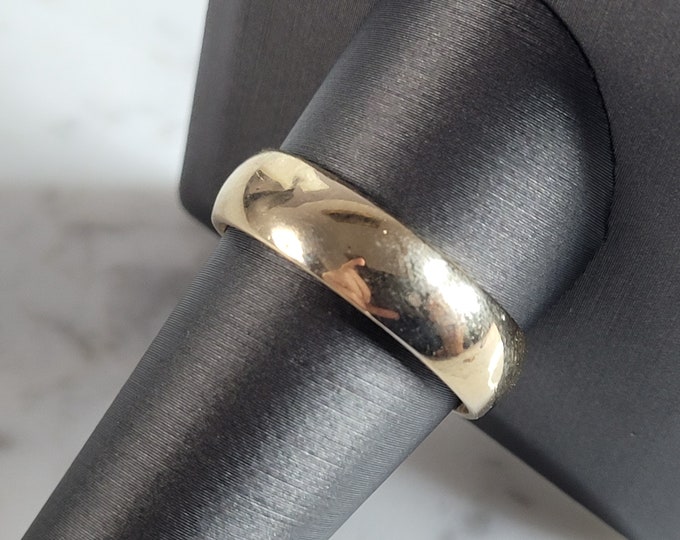 Mens Vintage Estate 10K Yellow Gold Band Wedding Ring 6.8g E6966