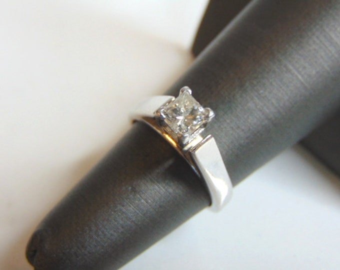 Womens Vintage Estate 14k White Gold Diamond Engagement Ring 4.9g  #E721