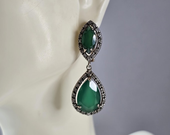 Womens Vintage Estate Sterling Silver Modernist Earrings 10.3g E6781