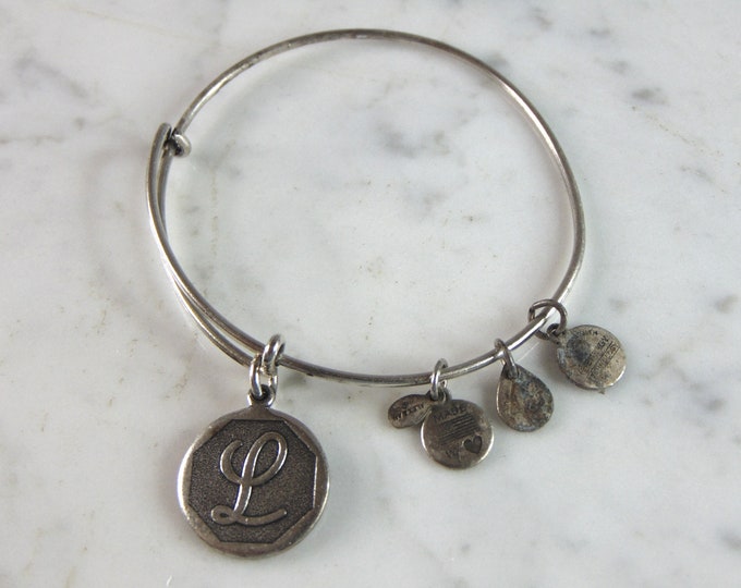Womens Vintage Estate Alex & Ani "L" Charm Bracelet  E2014