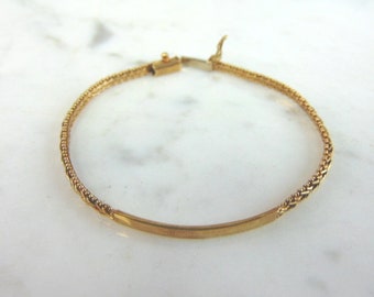 Womens Vintage Estate 14k Yellow Gold Bar Bracelet 6.0g E5181