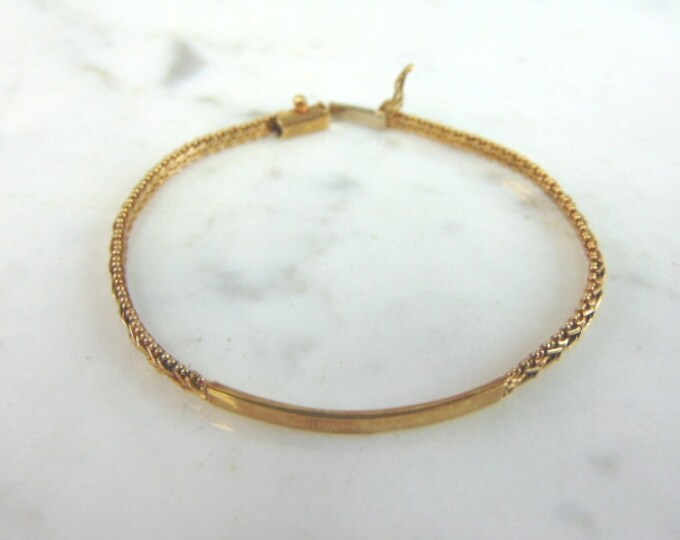Womens Vintage Estate 14k Yellow Gold Bar Bracelet 6.0g E5181