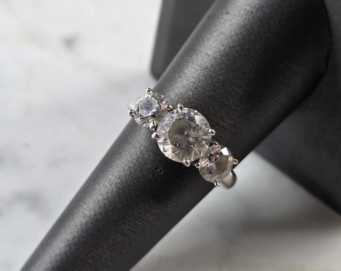 Womens Vintage Estate Sterling Silver Modernist CZ Ring 4.0g E3239