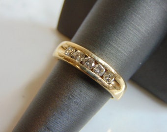 Mens Vintage Estate 14K Yellow Gold Diamond Ring 5.8g E3383